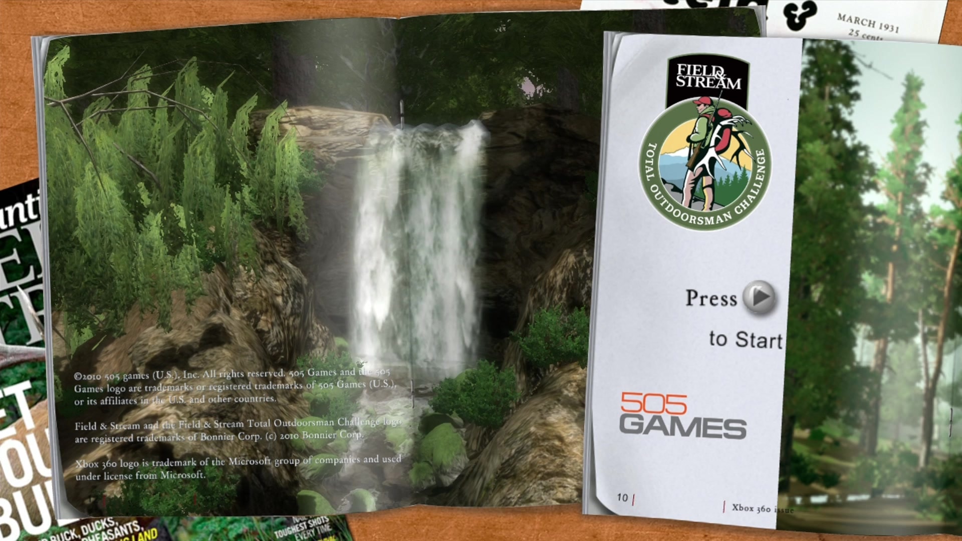 Field & Stream: Total Outdoorsman Challenge title screen for Xbox 360